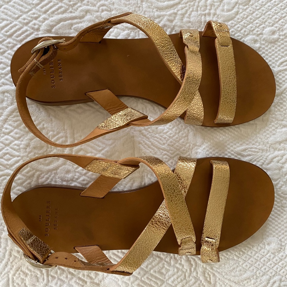 Sezane low Ella gold sandal